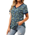 Geifa Womens T Shirts Short Sleeve V Neck Loose Casual Summer Tops 2026 with Pocket
