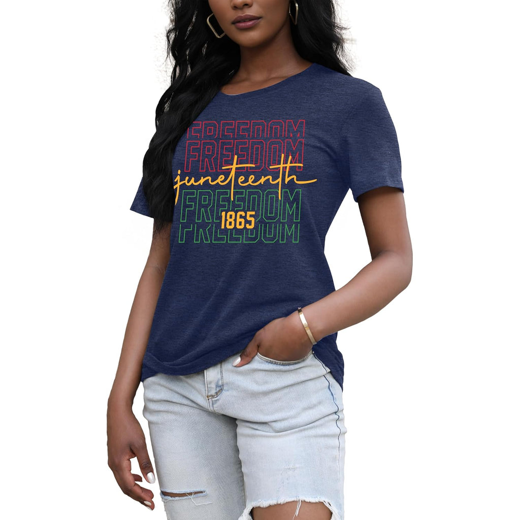 Juneteenth Shirts Women Human Beings T-Shirt Celebrate Black Freedom Shirts Color May Vary Black History Print Casual Tops