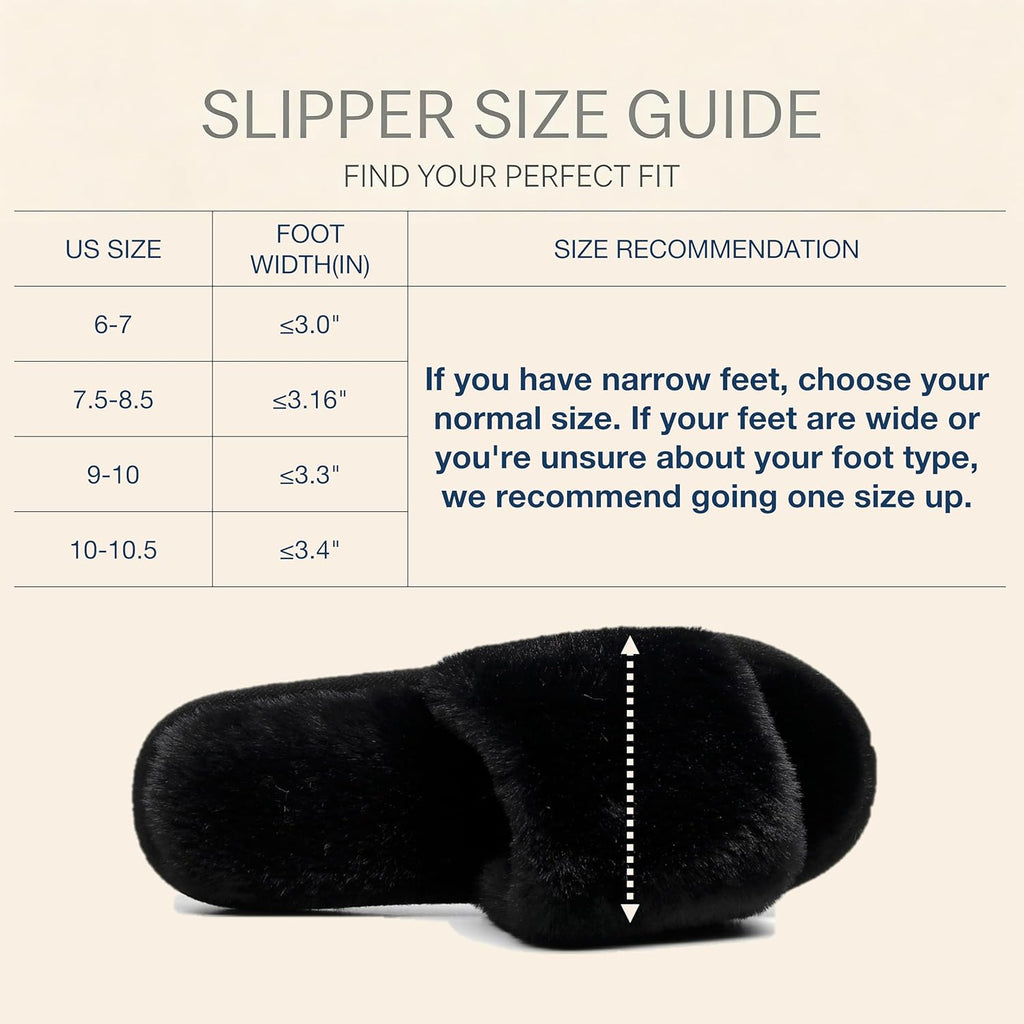 Women's Slippers Fuzzy Black