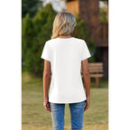 Zeagoo Womens Tops Summer Casual Short Sleeve Tshirts Business Basic Spring V-Neck Shirts Outfits S-3XL
