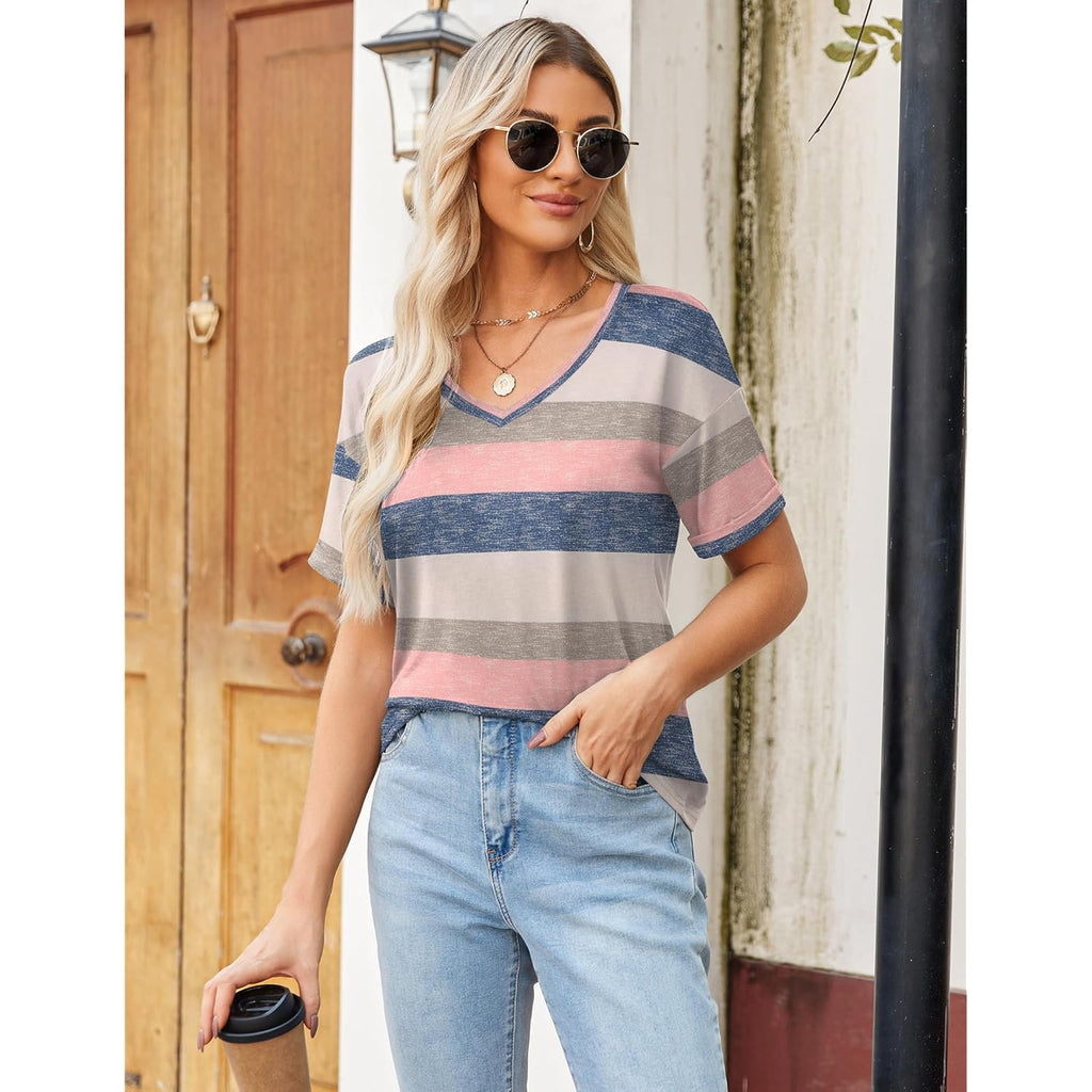 Women's Floral V-Neck Tunic Top Tw669