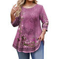 Women's Leggings Fit Tunic Top Purple Floral