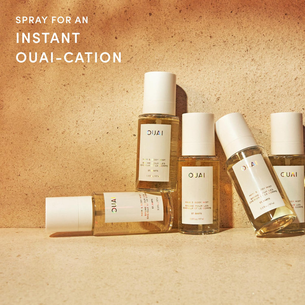 OUAI St. Barts Hair and Body Mist - Tropical-Scented Hair Perfume and Body Spray - Notes of Dragonfruit, Orange Blossom, Tuberose & Musk (3.3 Fl Oz)
