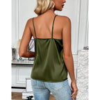 Zeagoo Women's Silk Satin Tank Tops 2026 V Neck Adjustable Spaghetti Strap Sleeveless Camisole Summer Basic Blouse