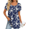 Women's Pleated Leggings Fit Tunic Top White Floret