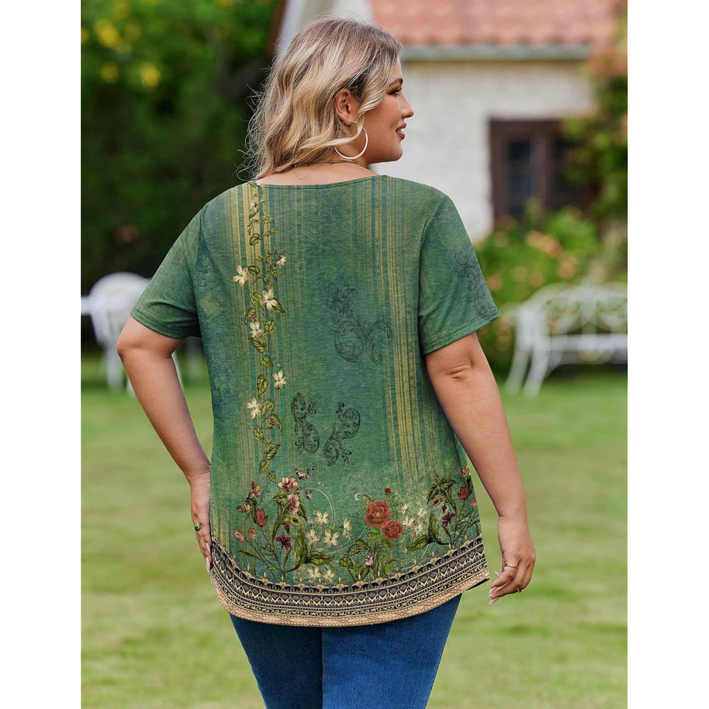 Women's Flowy V-Neck Tunic Top Mz839