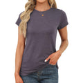 Womens Short Sleeve Tops Summer T Shirts Round Neck Casual Fashion Basic Tee