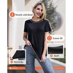 GAYHAY 3 Pack Womens T-Shirts - Short Sleeve Spring Summer Tops Crew Neck Trendy Casual Work Soft Basic Tees for Ladies 2026
