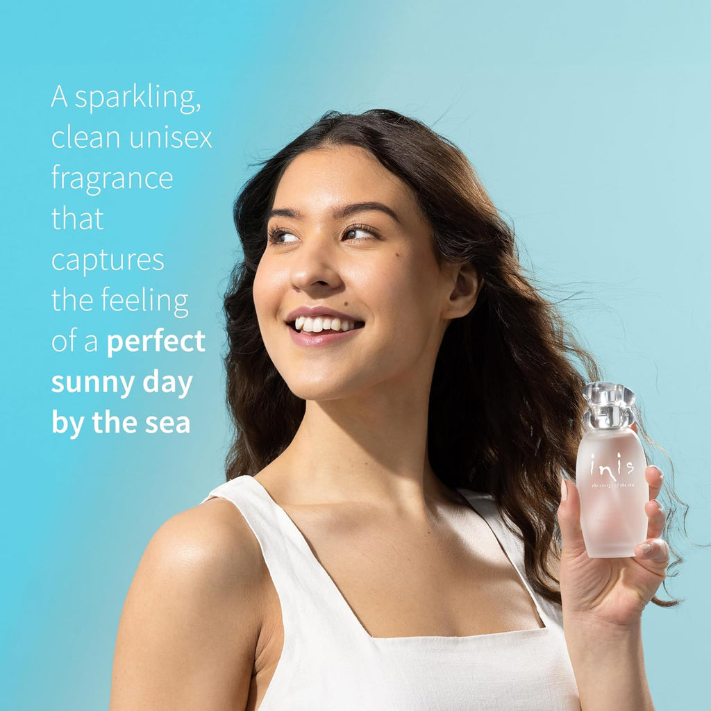 Inis the Energy of the Sea - Cologne Spray, Large Unisex Perfume for Women and Men, Clean Fresh Aquatic Ocean Fragrance in Frosted Sea Glass Bottle, 3.3 fl oz
