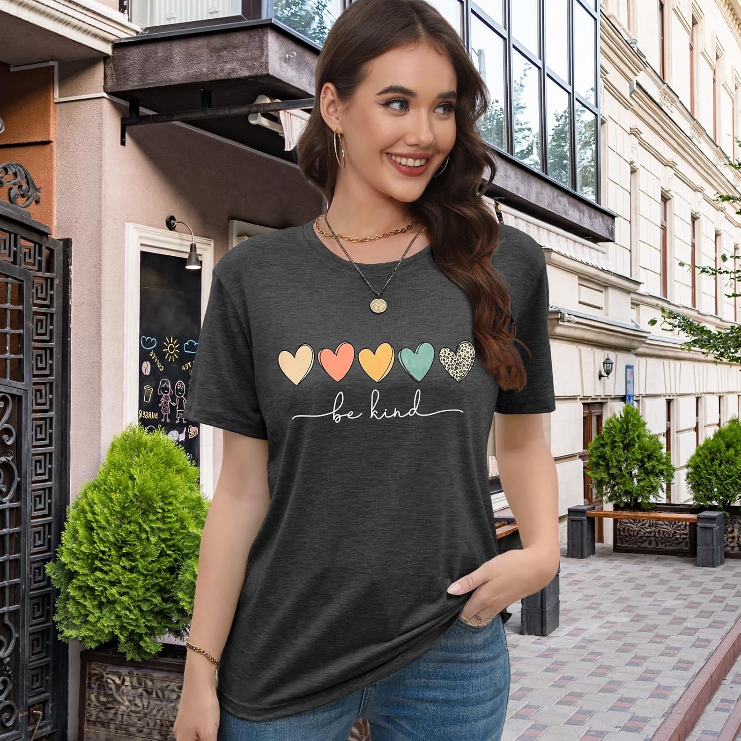 EUOW Tshirts for Womens Graphic Summer Tees Short Sleeve Loose Fit Trendy Tops