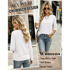 Zeagoo Women's Casual Shirts Long Sleeve Tops Soft Crewneck Tshirts Basic Tee Business Workout Outfit 2026 Fall Clothes