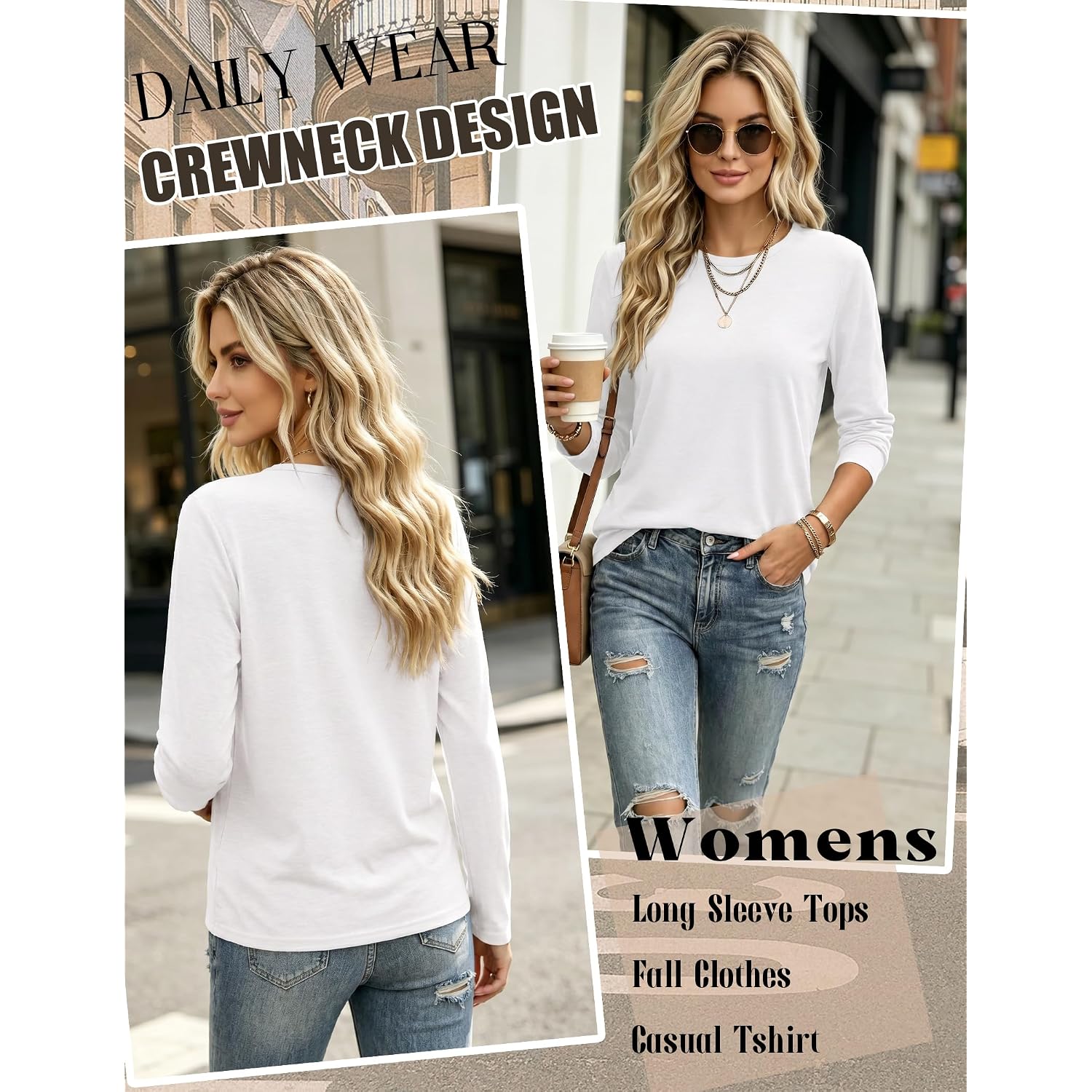 Zeagoo Women's Casual Shirts Long Sleeve Tops Soft Crewneck Tshirts Basic Tee Business Workout Outfit 2026 Fall Clothes
