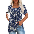 Women's Pleated Casual Tunic Top White Floret