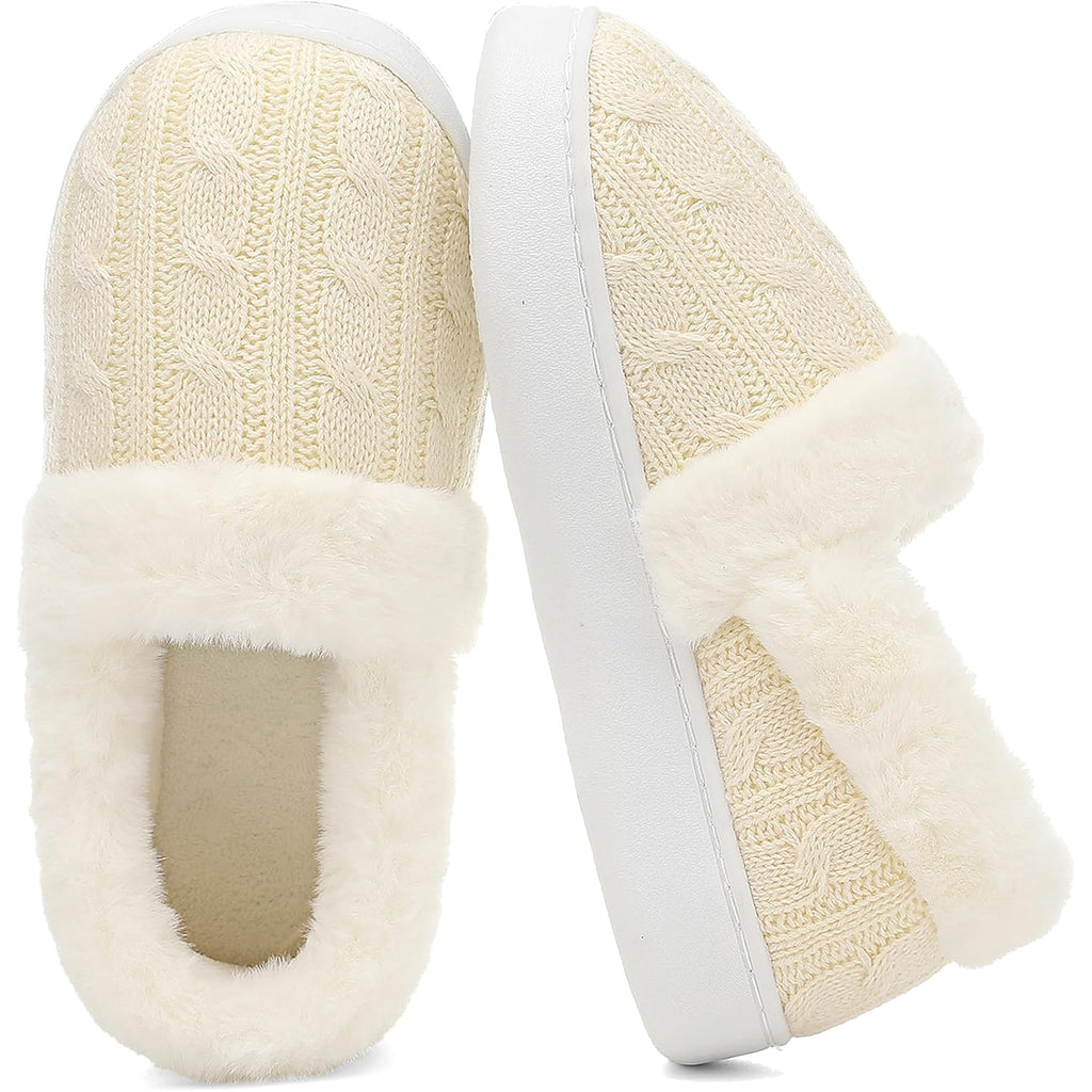Women's Slippers Fuzzy Beige