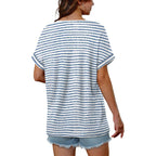 WIHOLL Womens Oversized V Neck Tshirts Plus Size Summer Tops 2026 Short Rolled Sleeve Shirts Dressy Casual Blouses S-4XL