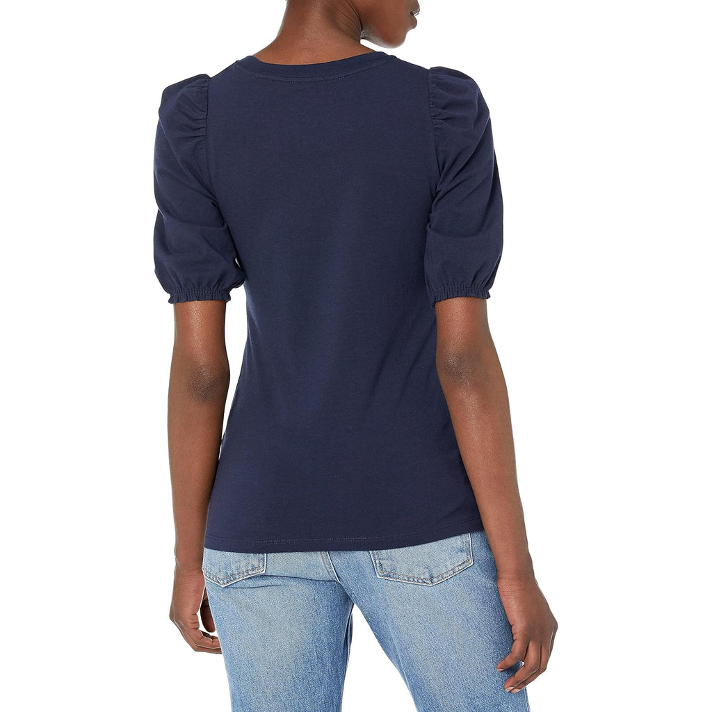 Amazon Essentials Women's Regular-Fit Twist Puff Sleeve Crewneck T-Shirt