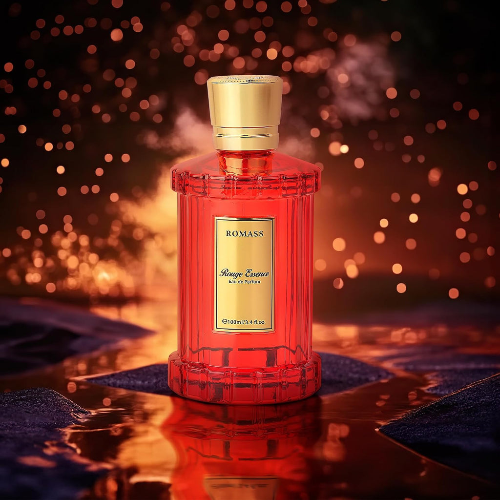 Rouge Essence Luxe Eau De Perfume - 8+ Hours Long-Lasting Fragrance with Vibrant Saffron, Warm Amber, Woody Accords & Creamy Almond Notes100ml