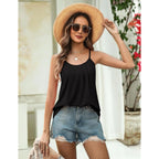 Women's Flowy Camisole Tank Top Black