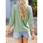 Dokotoo Women's 2026 Fashion Tops 3/4 Sleeve T-Shirts Cute Crewneck Basic Business Tees Blouses