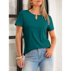 ANRABESS Womens Short Sleeve Tops Summer Tshirts Cute Keyhole Neck Casual Basic Tee Dressy Work 2026 Spring Trendy Outfits