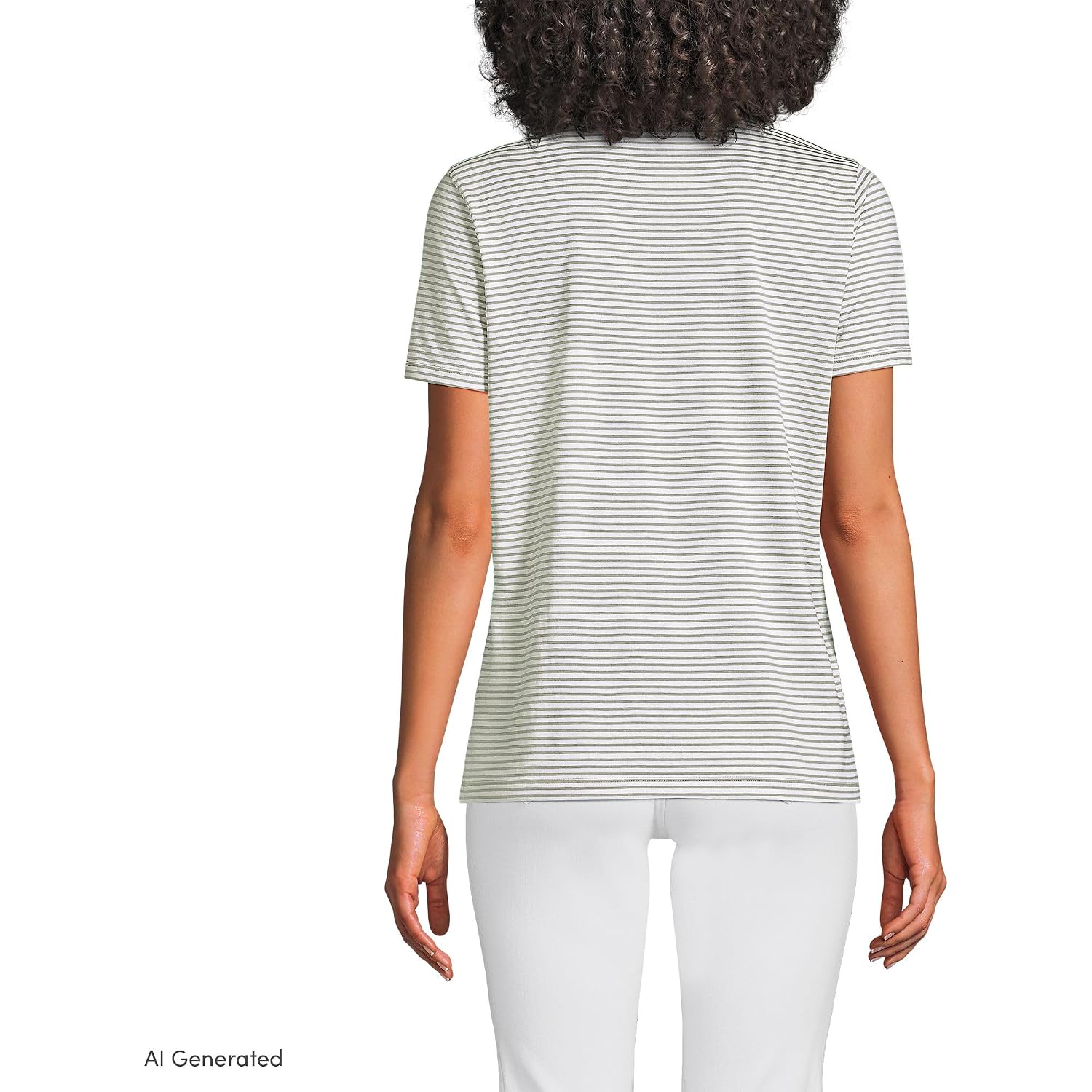 Lands' End Women's Relaxed American-Grown Supima Cotton Crew Neck T-Shirt