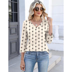 Lomon Women's V Neck T Shirts 3/4 Sleeve Blouse Summer Tops Dressy Casual Basic Tees