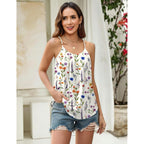 Zeagoo Womens Camisole Tank Tops Summer Adjustable Spaghetti Strap Loose Flowy Sleeveless Shirts Beach Vacation Clothes