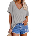 Tankaneo Womens Oversized Tshirts V Neck Short Sleeve Tops Summer Casual Loose Fit Tunic Tee Shirts