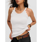 Women's Ribbed Cami Sweater Tank Top White