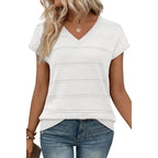 WIHOLL Short Sleeve Sweater for Women V Neck Trendy Summer Tops 2026 Spring Fashion Clothing Business Casual Outfits