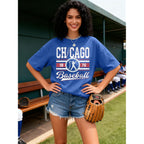 Baseball Shirts Women Oversized Graphic Tshirts for Women Sports Fans Softball Season Short Sleeve Tee