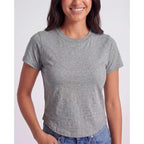 Real Essentials 3 Pack: Women's Cropped Cap Sleeve T Shirts Cotton Crew Neck Short Sleeve Tees Casual Going Out Summer Tops
