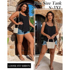 Women's Flowy Scoop Neck Tank Top Black