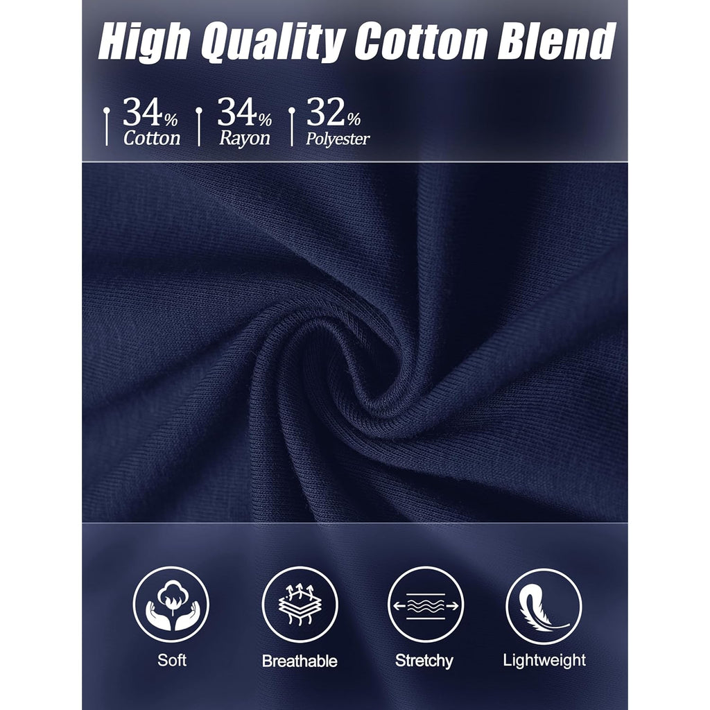 Women's 5-Button Cotton Polo Shirt Navy Blue