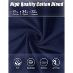 Women's 5-Button Cotton Polo Shirt Navy Blue