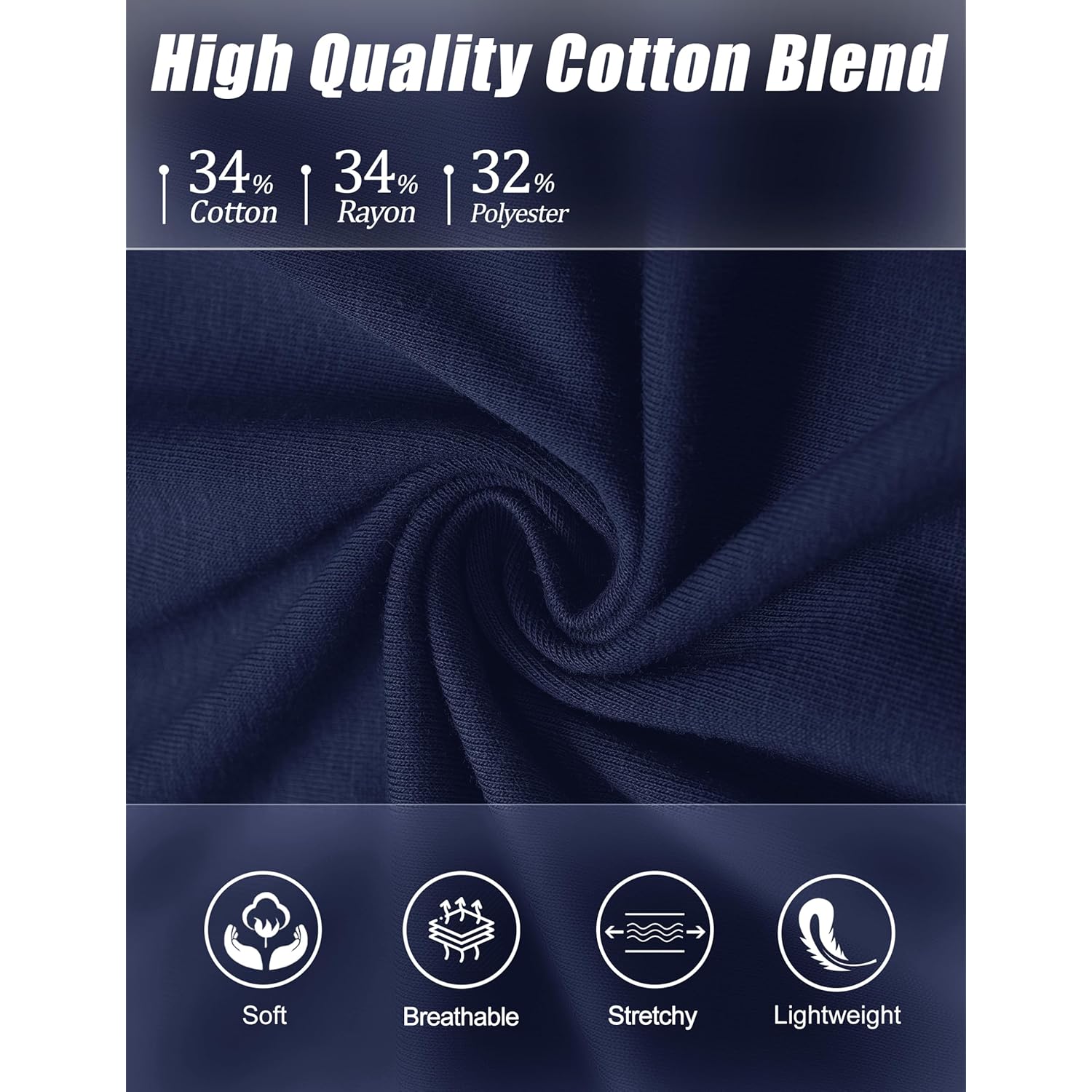Women's 5-Button Cotton Polo Shirt Navy Blue