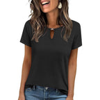 Women's Keyhole Neck T-Shirt Black