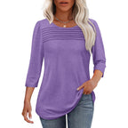 Women's Pleated Front Tunic Top Purple