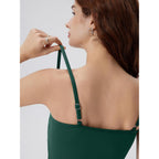 SUUKSESS Women Built in Bra Tank Tops Double Line Going Out Basic Square Neck Camisole Top