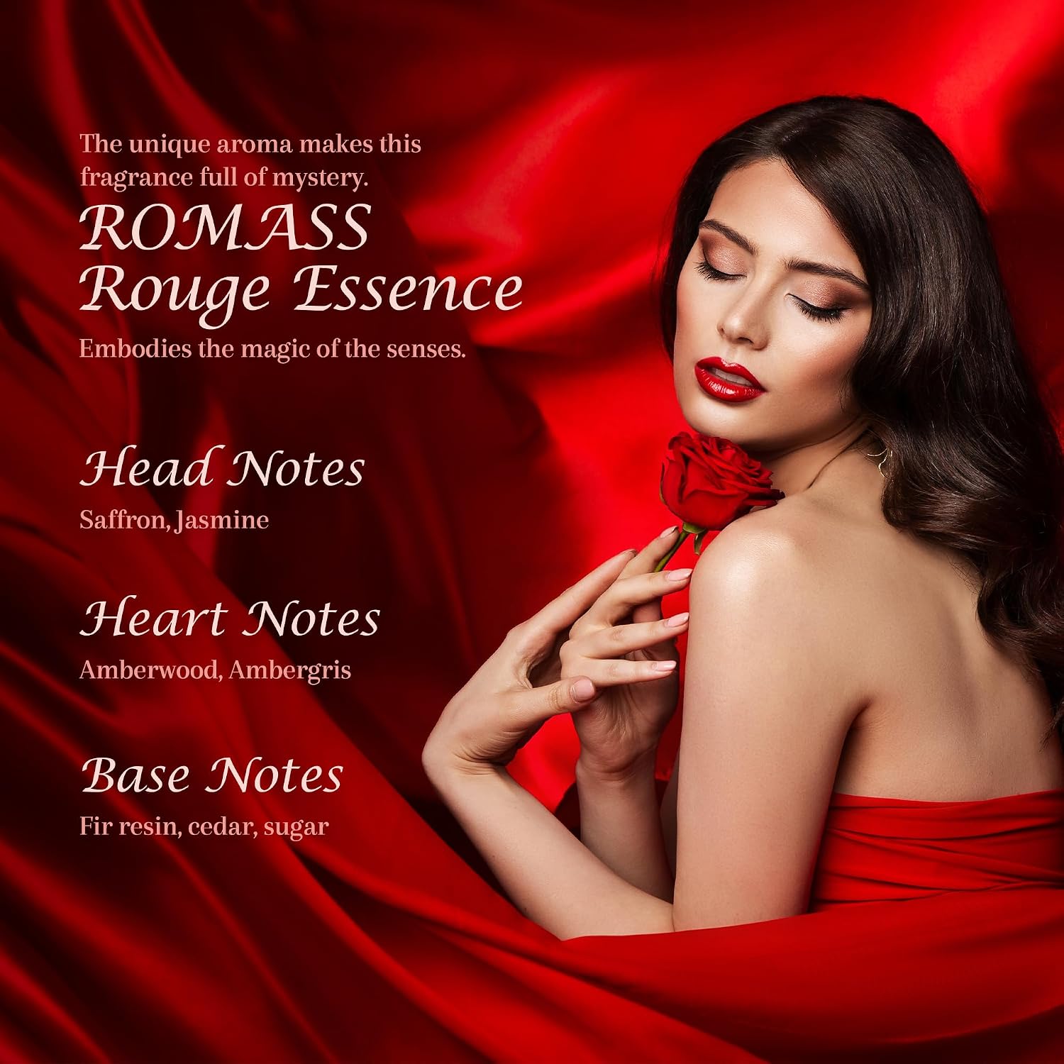 Rouge Essence Luxe Eau De Perfume - 8+ Hours Long-Lasting Fragrance with Vibrant Saffron, Warm Amber, Woody Accords & Creamy Almond Notes100ml
