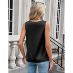 Zeagoo Women's Silk Satin Camisole Tank Tops V Neck Pleated Dressy Casual Sleeveless Blouses Summer Business Work Shirts