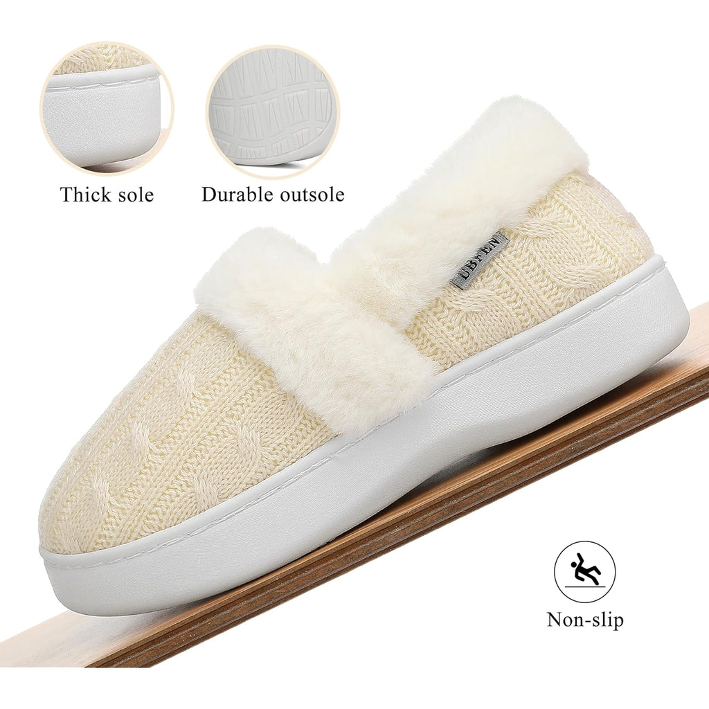Women's Slippers Fuzzy Beige