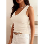 PRETTYGARDEN V Neck Tank Tops for Women Summer Outfits 2026 Ribbed Knit Slim Fit Sleeveless Shirts Casual Basic Camisole Vest