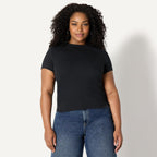 Amazon Essentials Women's Slim-Fit Stretch Rib Short Cap Sleeve Crew Neckline Tee