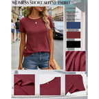 Zeagoo Womens 3 Pack Tshirts for Women Short Sleeve Shirt Crewneck Basic Tee Summer Tops Lightweight Plain Workout Clothes