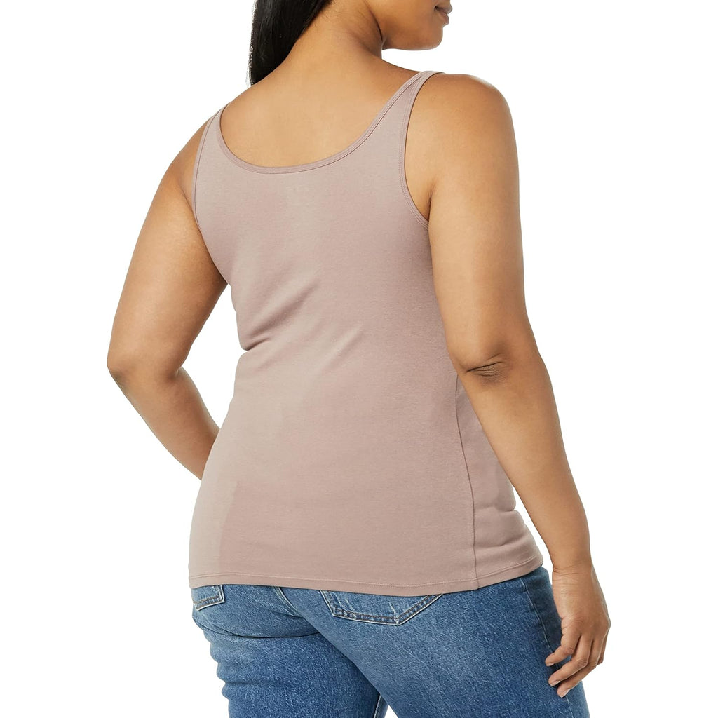 Women's Slim-Fit Thin Strap Tank Top Dark Taupe