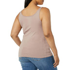 Women's Slim-Fit Thin Strap Tank Top Dark Taupe