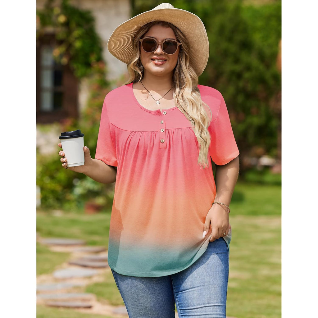 Women's Leggings Fit Tunic Top Gradient Pink