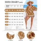 Women's Bohemian Peasant Tunic Top Coffee Multicolor