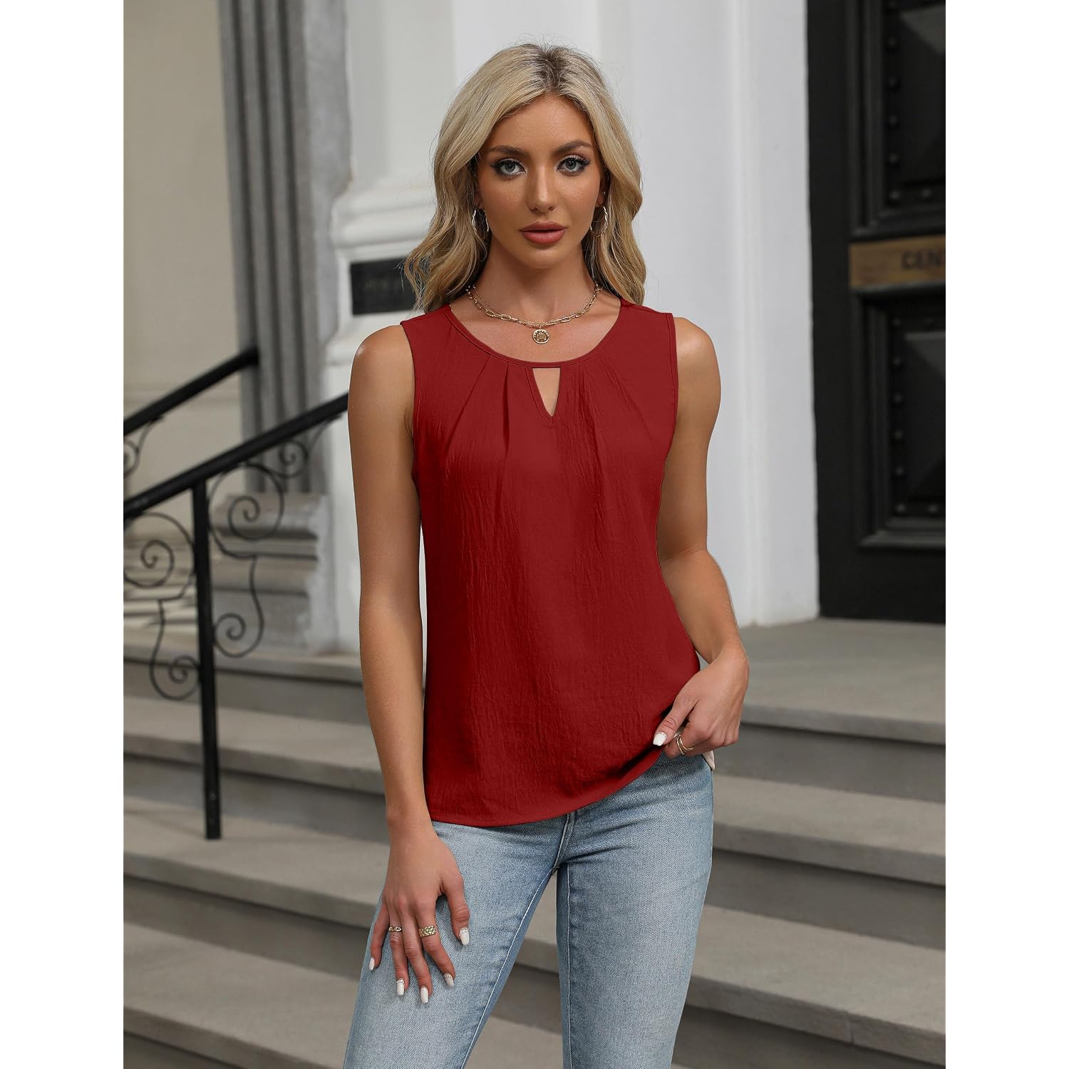 Blooming Jelly Womens Business Casual Tank Top Summer Sleeveless Outfits 2026 Spring Trendy Dressy Work Shirts